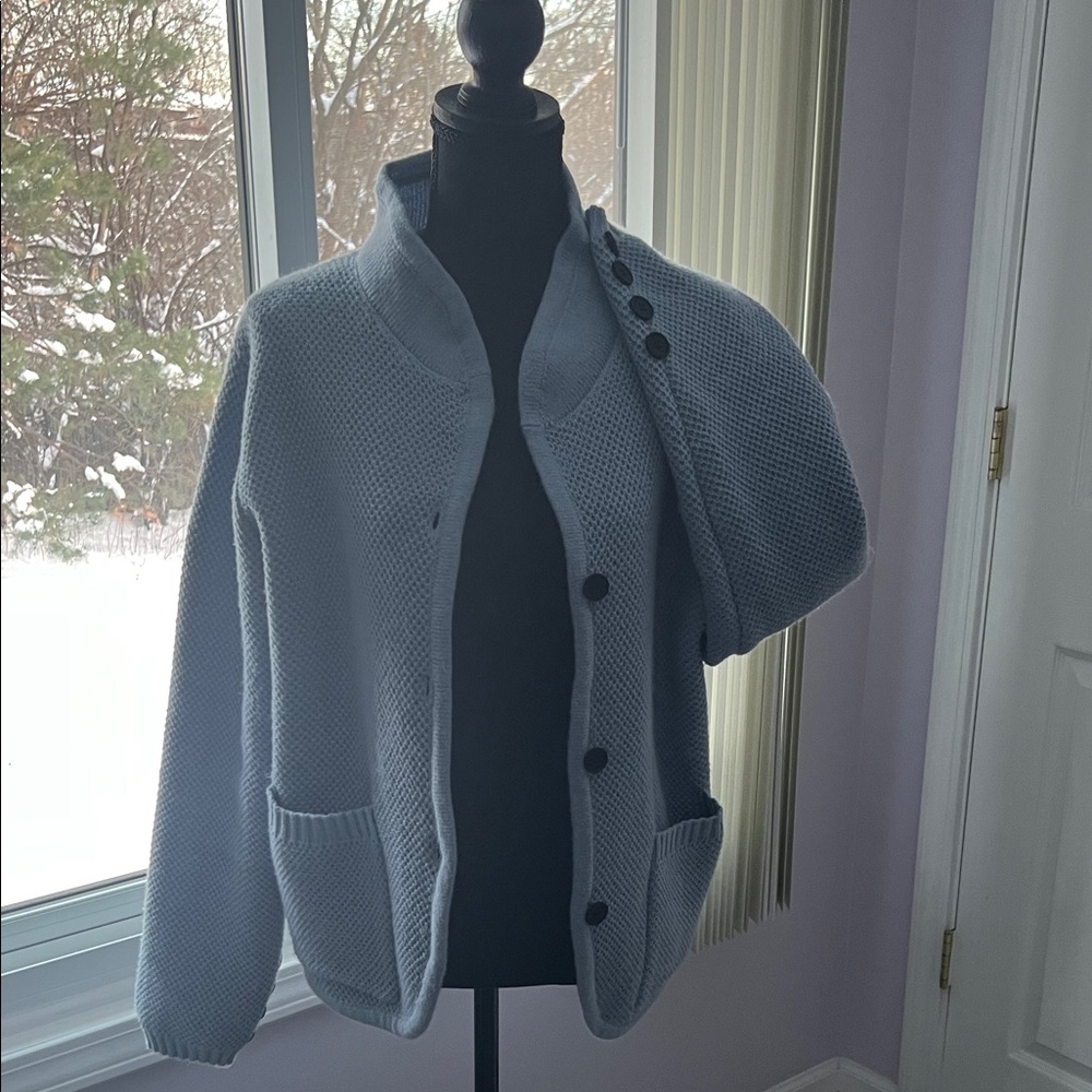 Elegant Gray Button-Up Cardigan